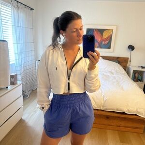 Nike Zip-up Cropped Hoodie in White